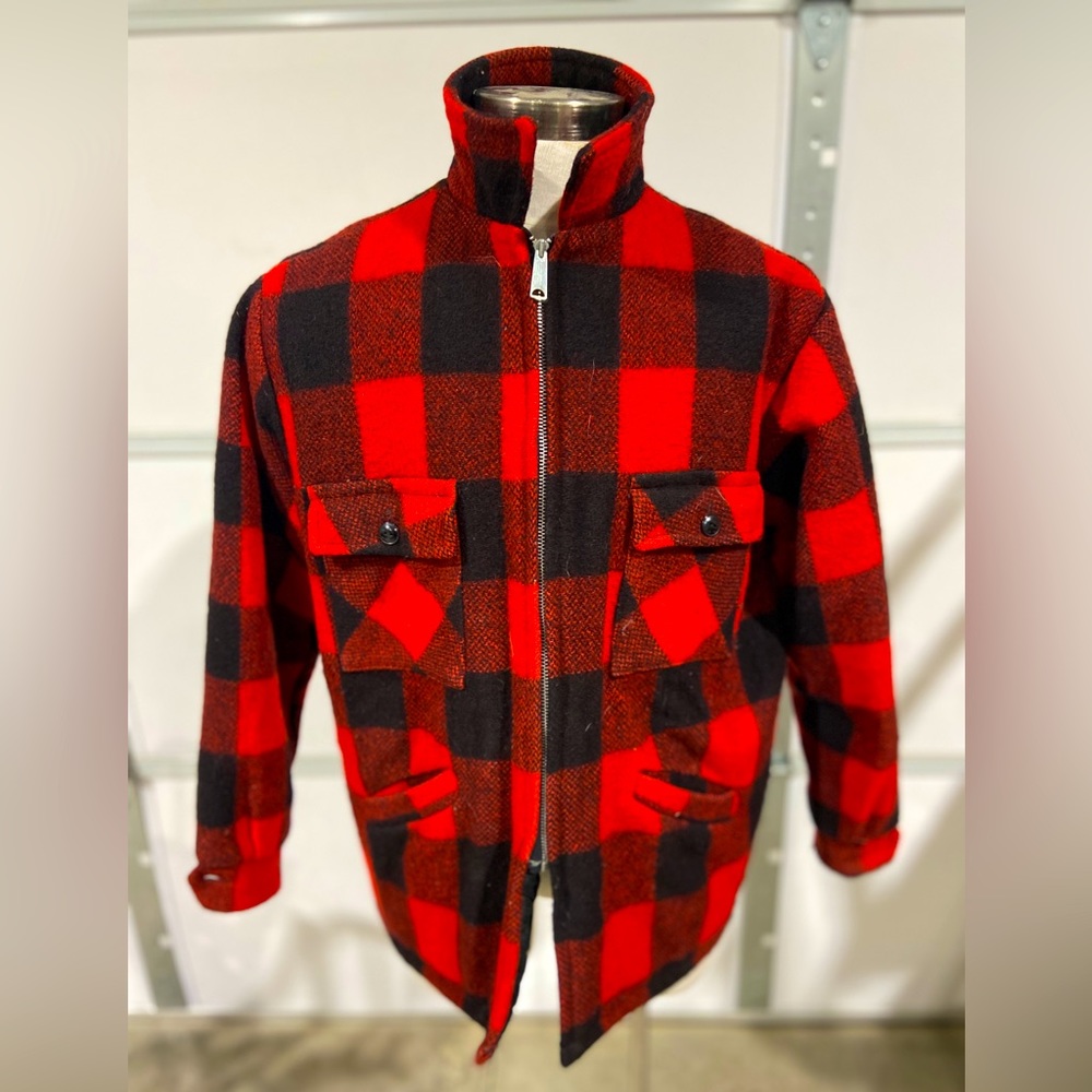 Montgomery Ward vintage wool plaid coat